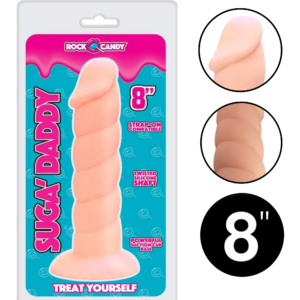 Twisted Thick Dildo Dong With Suction Cup Ivory