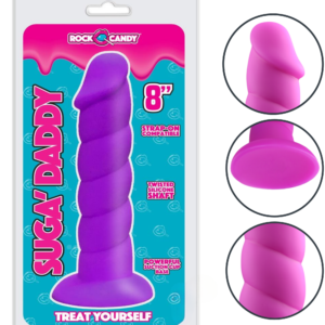 Extra Thick Twisted Silicone Dildo Purple