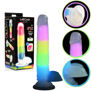 Dual Density 7-inch Dildo With Balls Rainbow