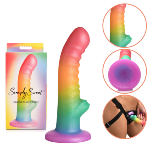 6.5-inch Silicone Dildo Rainbow With Strong Suction Cup