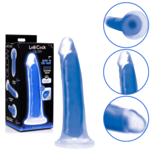 Glow-in-the-Dark Harness Compatible Silicone Suction Cup Dildo