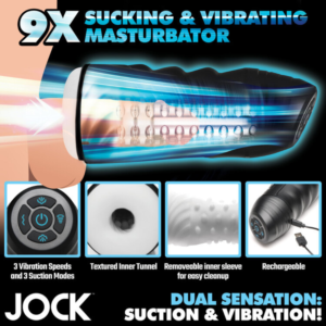 Jock 9x Suck Multi-textured Suction Realistic Vibrating Male Automatic Masturbator
