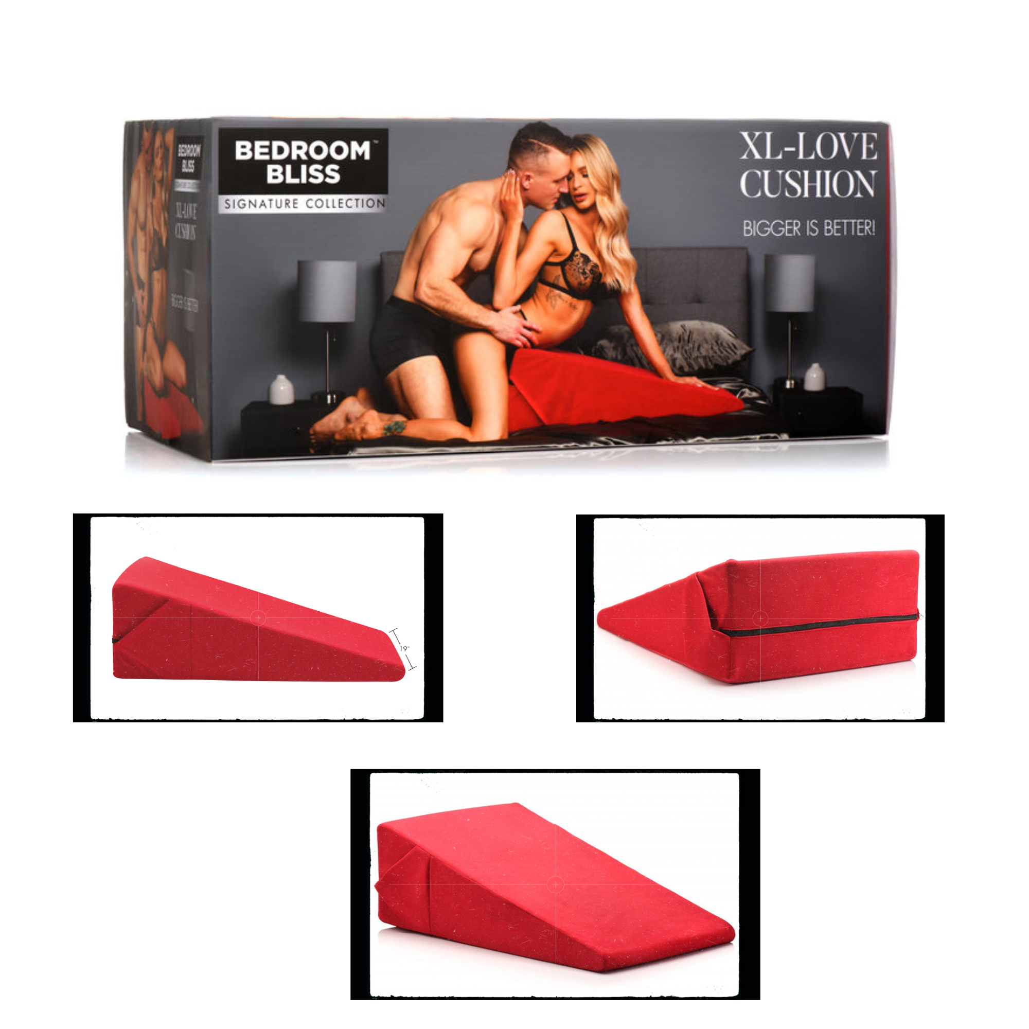 XL-Love Cushion Lightweight Large Position Enhancers Wedge Pillow Red -  Orgasmic Deals