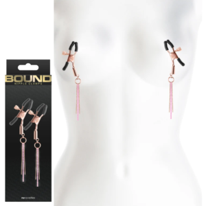 Bound Bondage Gear Silicone Tips Adjustable Metal Nipple Clamps