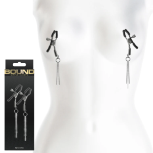 Bound Silicone Tips Bondage Gear Adjustable Metal Nipple Clamps