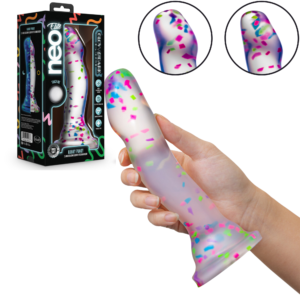 Confetti Glow-in-the-Dark Dong Suction Cup Dildo - Clear