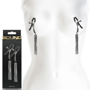 Bound Bondage Gear Silicone Tips Adjustable Metal Nipple Clamps