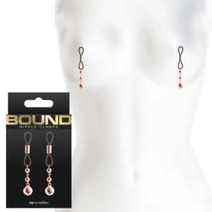 Bound Bondage Gear Adjustable Silicone Tips Metal Nipple Clamps