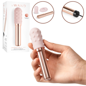 Rechargeable Vibrator With Textured Ring – Rose Gold