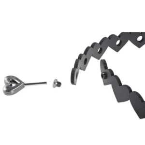 Sportsheets Bondage Gear Adjustable PU Leather Heart Day Sex Collar Restraints - Black