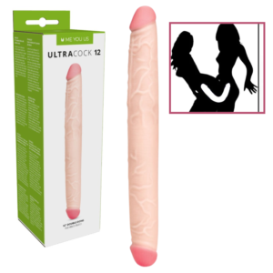 Tapered Tip Big Girthy Double-Ended Dildo - Vanilla