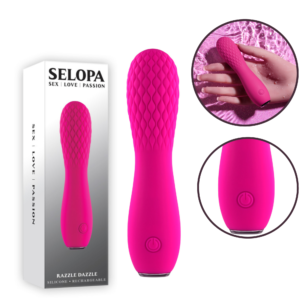 Waterproof Rechargeable Silicone Vibrator - Pink