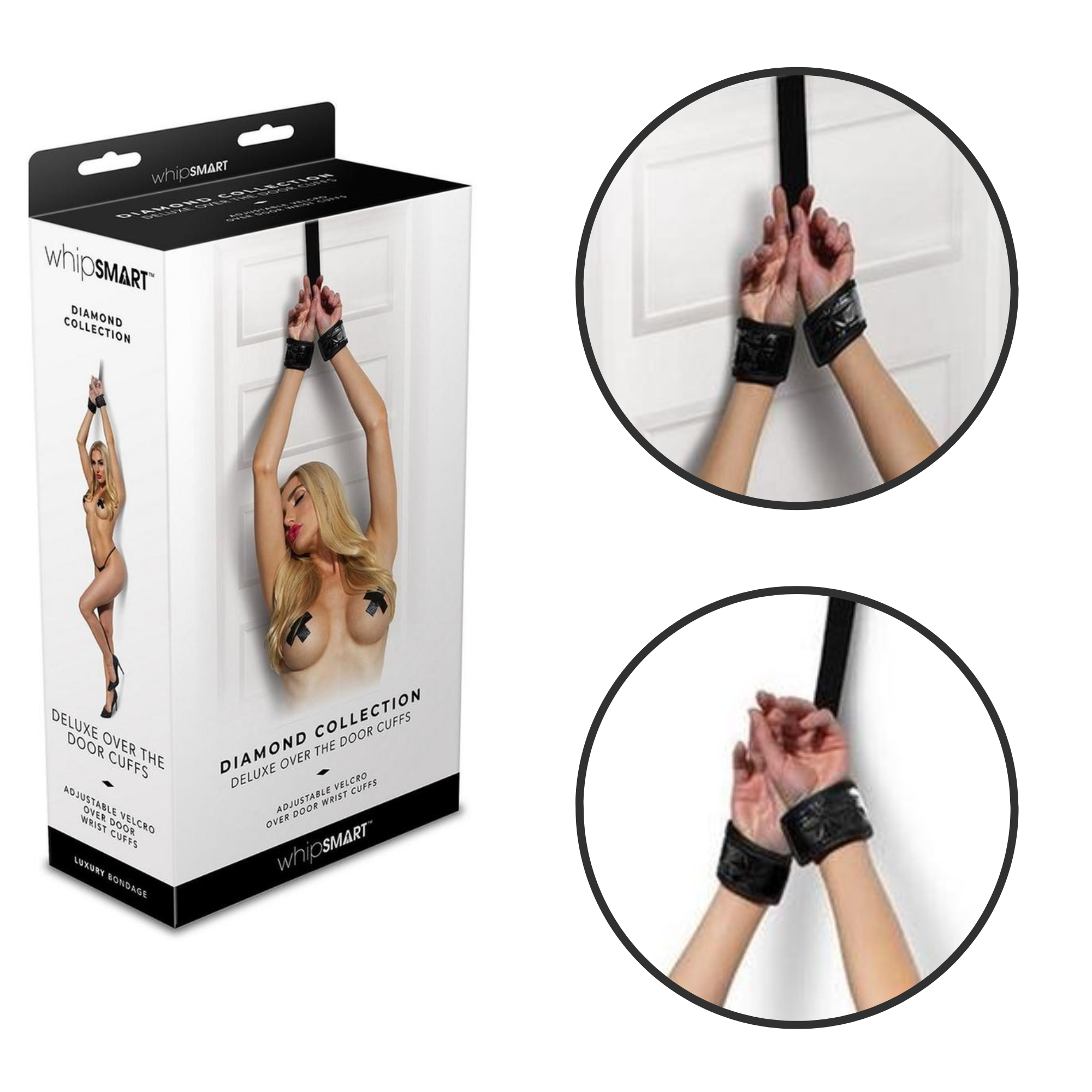 Over Door Sex Swings Wrist Cuffs Position Enhancer - Black