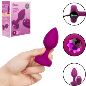 Anal Toy Jeweled Plug For Beginners S/M Fuchsia