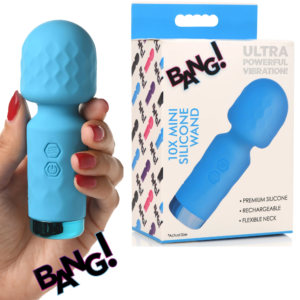 Silicone Rechargeable Wand Vibrator - Blue