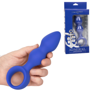 Easy-Pull Handle Silicone Butt Plug - Blue