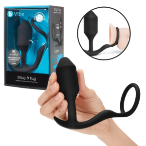 Silicone Butt Plug & Non-Vibrating Penis Ring- Black