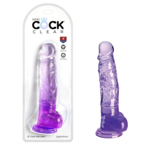 Realistic Suction Cup Pegging Dildo With Balls – Pink