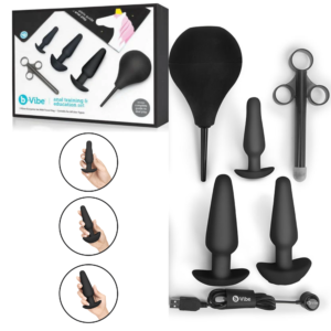 Silicone Weighted Vibrating Training Anal Kit & Education Set