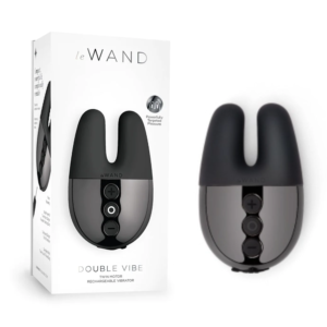 Palm-sized Bunny-eared Rechargeable Vibrator – Black