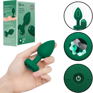 Anal Toy Jeweled Plug For Beginners M/L - Green