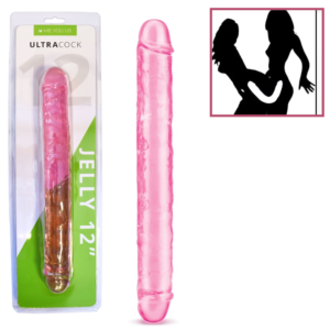 Tapered Tip Big Girthy Double-Ended Dildo - Pink