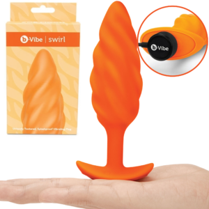 Vibrating Rechargeable Silicone Anal Butt Plug - Orange