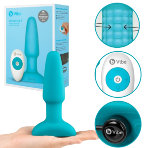 Remote Control Anal Toy 2 Rotating Beads Vibrating Butt Plug