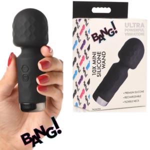 Silicone Rechargeable Wand Vibrator - Black