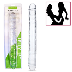 Tapered Tip Big Girthy Double-Ended Dildo – Clear