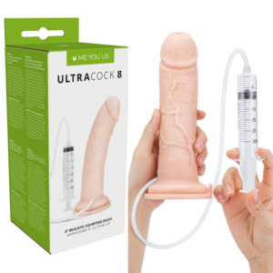 Strap-on Compatible 8 inch Squirting Dildo Vanilla