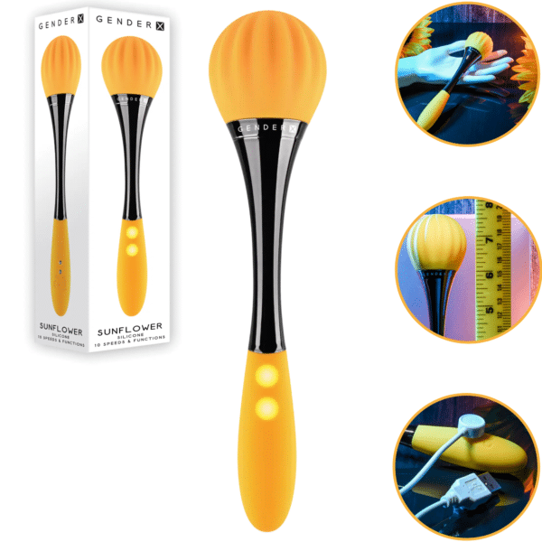 Dual-ended Rechargeable Silicone Vibrator Yellow