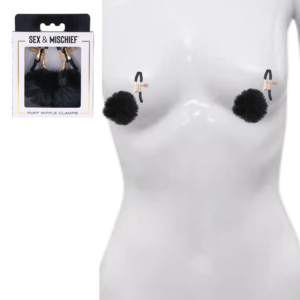 Rubber Tipped Fully Adjustable Puff Nipple Clamps - Black