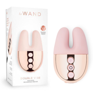 Palm-sized Bunny-eared Rechargeable Vibrator - Rose Gold