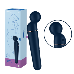 Waterproof Rechargeable Massager Wand Vibrator - Blue