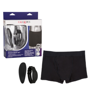 Boxer Brief Bullet Vibrator Set M/L Black