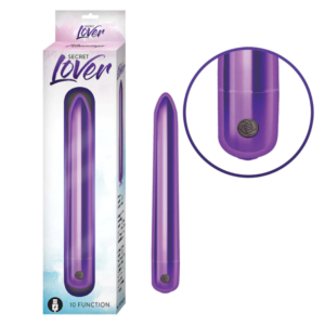 Rechargeable Discreet Slimline Traditional Vibrator - Purple