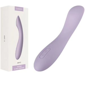 Silicone Curved Clitoral And G-Spot Vibrator - Light Purple