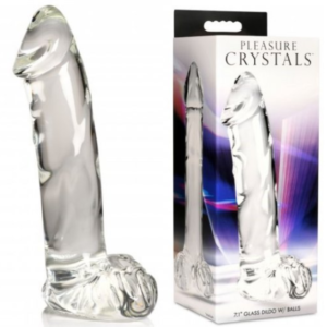 Strap-On Compatible 7.1-inch Glass Dildo With Balls