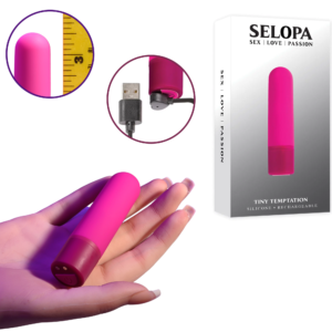 Selopa Tiny Temptation Rechargeable Silicone Bullet Vibrator Pink