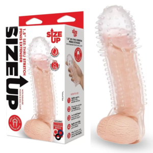 Non Vibrating 1.5-inch Penis Sleeve Extender with Ball Loop