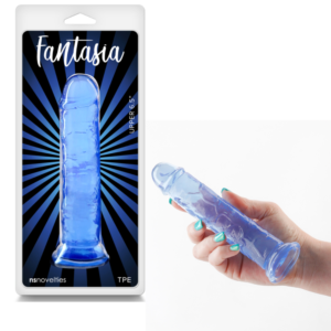 Flexible Lifelike Dong Jelly Suction Cup Dildo - Blue