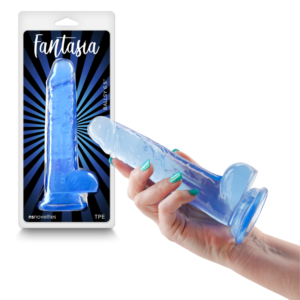 Harness-Compatible Suction Cup Dildo - Blue