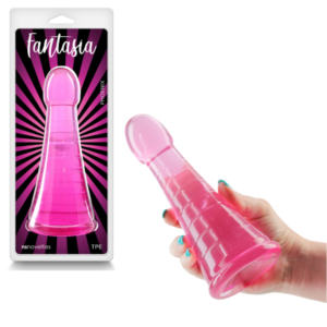 Strap-on Compatible Dong Tapered Non-Realistic Dildo - Pink