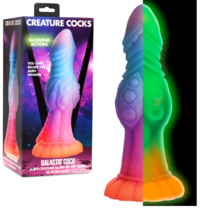 Harness Compatible Glow-In-The-Dark Fantasy Silicone Dildo