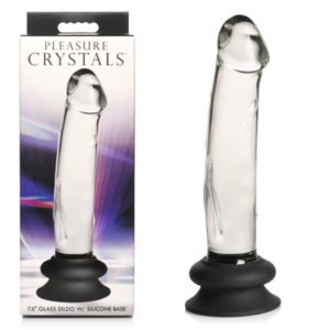 Weighted Tapered Tip Glass Dildo With Silicone Base