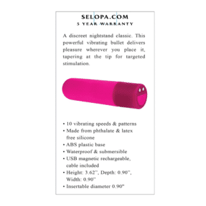 Rechargeable Vibrating Bullet Vibe Multi-Speed Women Clitoral Vibrator Sex Toy