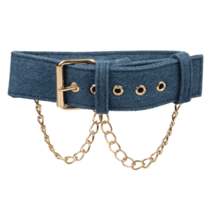 Bondage Denim Sex Collar With Leash BDSM Restraints Adult Choker Sex Toys