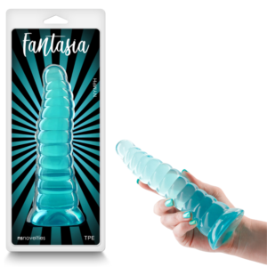 Rounded Tip Dong Rippled Non-Realistic Dildo Teal