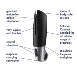 Satisfyer Vibrating Power Masturbator Rechargeable Flexible Male Sex Vibrator